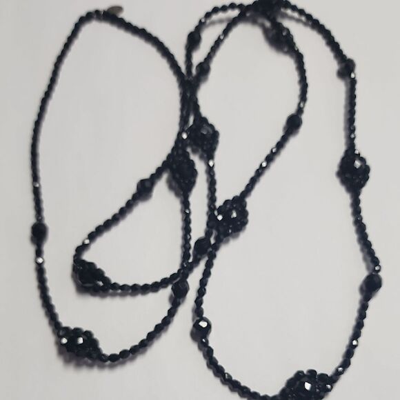 Robert Rose Black Beaded Necklace - Picture 1 of 5